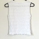Madewell NWT White Sachi Smocked Cotton Linen Blend Boatneck Tank - XXS Photo 5