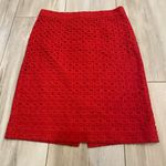J.Crew  No. 2 Pencil Skirt in Layered Red Eyelet, size 2 Photo 0