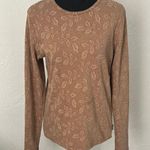 Woolrich  Tan Ribbed Leaf Floral Long Sleeve Tee Photo 0