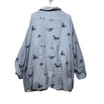 Peace Love World Women's Top Size 3X Boheme Button Up Blue Cotton Photo 3