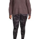 Terra & Sky Womens Black Tie Dye High Rise Ankle Leggings Size 1X 16W-18W New Photo 3