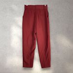 ZARA  High Waist Pleated Trousers Women’s M Maroon Red Belted Quiet Luxury Chic Photo 1