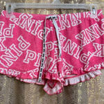PINK - Victoria's Secret  Hot Pink White Ruffle Pajama Lounge Shorts Small Photo 0
