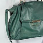 Vintage b. Makowsky hunter green gold leather satchel crossbody purse 10x17x4.5” Photo 1