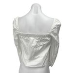 ZARA  Women's White Long Puff Sleeve Button Down Blouse Shirt Crop Top Size S Photo 1