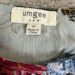 Umgee  USA Floral‎ Patchwork Kaftan Dress Flowy Bohemian Style Asymmetrical Hem M Photo 3