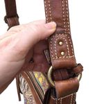 Fossil Vintage Graphic  Cotton Leather Boho Hippie Bag Photo 4