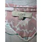 Loft Multicolor Floral Flutter V-Neck Short Sleeve Blouse Women's SZ LARGE Photo 2