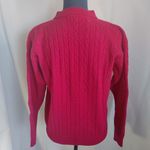 Charter Club Lambswool Viva Magenta Collar Cable Knit Sweater Photo 3