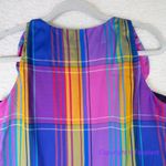 Ann Taylor Madras Plaid Tie Shoulder Tank Top Night Sky size XS Photo 8