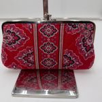 Vera Bradley  Red Floral Kiss Lock Clutch Wallet Pouch Cosmetic Bag Photo 1