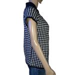 Houndstooth Mandee  buttoned collar short sleeve open sweater Photo 2