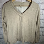 Orvis ‎ vneck Beige Pullover fleece lined Sweater Womens size small Photo 0