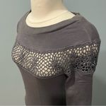 Kimchi Blue Kimchi & Blue Grey Mesh Lace Stripe Long Sleeve Sweatshirt Size XS Photo 1