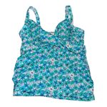 Lands' End Blue Floral Women's Swim Top Photo 1