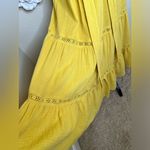 Magaschoni 100% Organic Cotton Tiered Flowy Midi Dress in Lemon Sz Large Photo 6