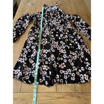 Torrid Cold Shoulder Floral Sun Dress Size 1 Black Pink Long Sleeve Flare Beach Photo 2