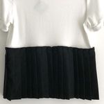 Halogen New Pleated Peplum Knit Top Short Sleeve Color Block Hem Petite Small Photo 10