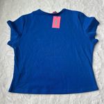 Edikted  Blue Graphic Tee with Red Text Photo 3