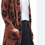 Angashion Leopard black & brown loose fit long outerwear sweater Photo 3