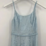 Hello Molly  Girls in Spain Blue Eyelet Lace Sleeveless‎ Maxi Dress Size Small Photo 3