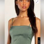 Lulu's Sage Asymmetrical satin Dress “like what you see” Green Photo 2