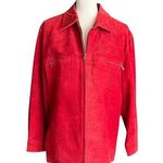 Genuine, leather/suede, red zip up jacket, size medium Photo 0