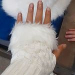 Plush Warm Ribbed Knitted Fingerless Gloves Photo 1