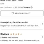 Alo Yoga ALO ACES TENNIS SKIRT IN WHITE Photo 8