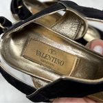 Valentino Garavani Vintage Suede T Strap Side Cut Out Sandal Heel Black Y2K 37.5 Size 6.5 Photo 8