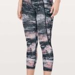Lululemon Time To Sweat Crop 23” Leggings Azurite Poppy Coral Multi Sz 6 Rare Photo 1