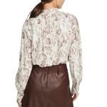 Habitual  Esmee Mock-neck Shimmer Top in White Sand Snakeskin Size M New With Tag Photo 1