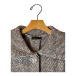 Bask  Sweater Women Small Brown Ivory Knit Collared Snap Long Line‎ Cardigan Photo 2