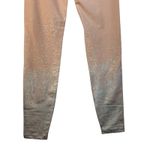 Beyond Yoga Size Medium Beige Pink Athletic Leggings Silver Metallic Print Photo 4