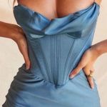House Of CB House‎ of CB Myrna Aegean Corset midi Dress in blue XS NWOT $269 Photo 1