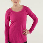 Lululemon Open Your Heart Striped Long Sleeve Reversible Knit Top Size S Pink Photo 0