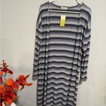 Ginger G  Navy and White Striped Long Sleeve Dress Photo 1