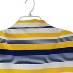 Vintage Polyester Nautical Zipper Front Striped Yellow and Blue Dress size large Photo 4