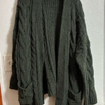 Oversized open front Cozy Green Cable Knit Cardigan L Size L Photo 0