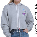 Wildfox  Merit Badges Harley Cropped Sweatshirt Hoodie Photo 0