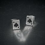 Playing Card Ace Stud Earrings Silver Photo 1