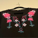 Wrangler COWGIRL HARDWARE Black Embroidered Floral Western Dress  Womens LARGE #111 Photo 7