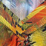 Discreet Multicolor Jewel Tones Short Balloon Sleeve Loose Fit V Neck Top by  Photo 3