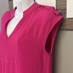 J.Crew Hot Pink Pullover High Low Viscose Dress w/ Pockets and Shoulder Tabs-Sm Photo 2