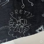 Chico's Design Embroidered Black Button Front Top Chalk Vibe Smile Love Medium Photo 4