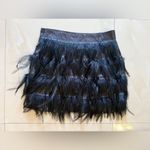 Finesse Feather Skirt black mini zippers Feather satin waist band Small Photo 3
