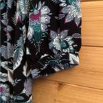 Loft NWT  Size 12 Viscose Dark Floral Leaf V Neck Long Sleeve Midi Dress Photo 7