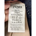 Fendi  Mohair Wool High Rise Perforated Pleated A-Line Midi Skirt Navy Women US 6 Photo 5
