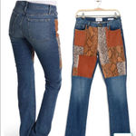 frame denim NWT FRAME LE MINI BOOTCUT LEATHER PATCHWORK JEANS Photo 1