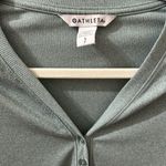 Athleta Women's Long Sleeve Uptempo Ribbed Henley Shirt Small Stretchy Sage Teal Photo 2